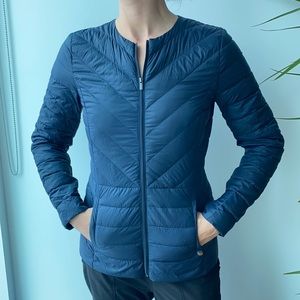 Designer Cut Benetton Down Coat - Navy - sz S